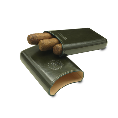 Montes Gerçek Deri El Yapımı 52 Ring Jaen Üçlü Puro Kılıfı