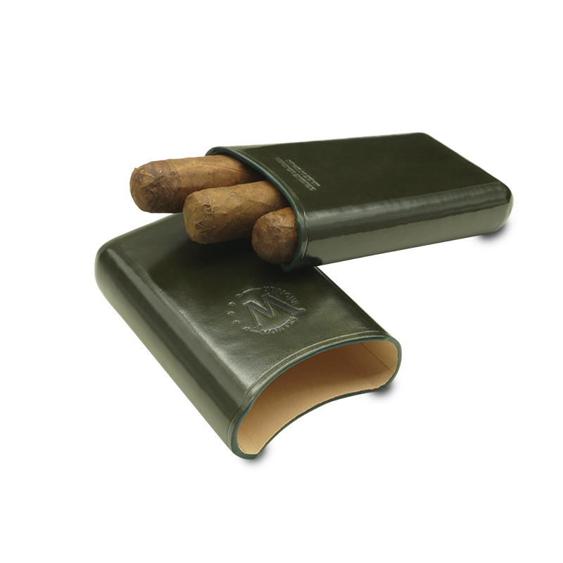 Montes Gerçek Deri El Yapımı 52 Ring Jaen Üçlü Puro Kılıfı