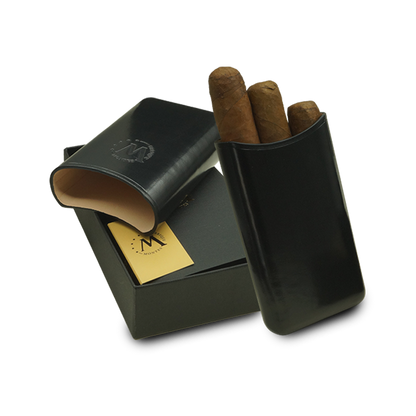 Montes Gerçek Deri El Yapımı 52 Ring Londres Üçlü Puro Kılıfı