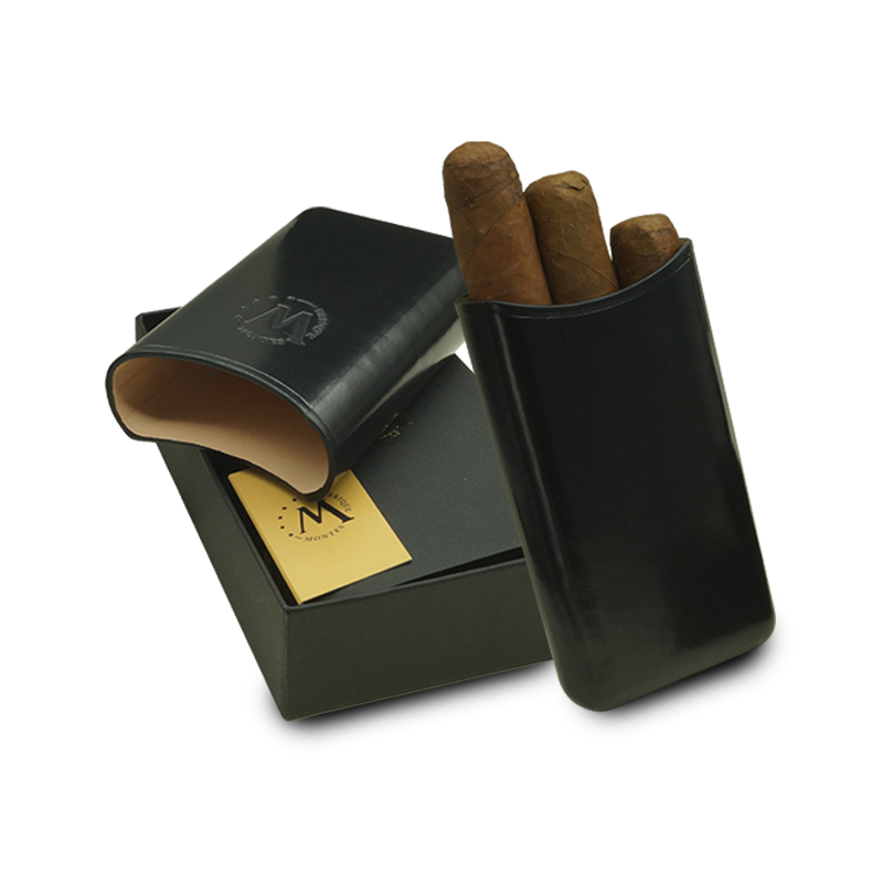 Montes Gerçek Deri El Yapımı 52 Ring Londres Üçlü Puro Kılıfı