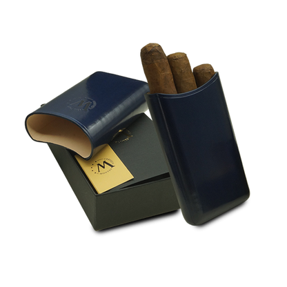 Montes Gerçek Deri El Yapımı 52 Ring Milan Üçlü Puro Kılıfı