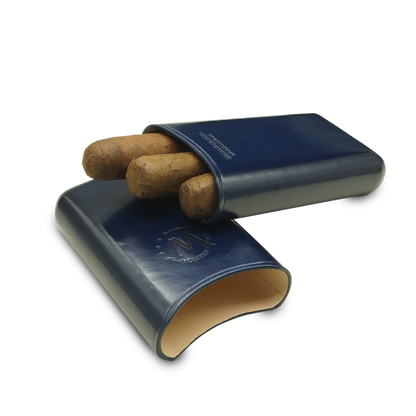 Montes Gerçek Deri El Yapımı 52 Ring Milan Üçlü Puro Kılıfı