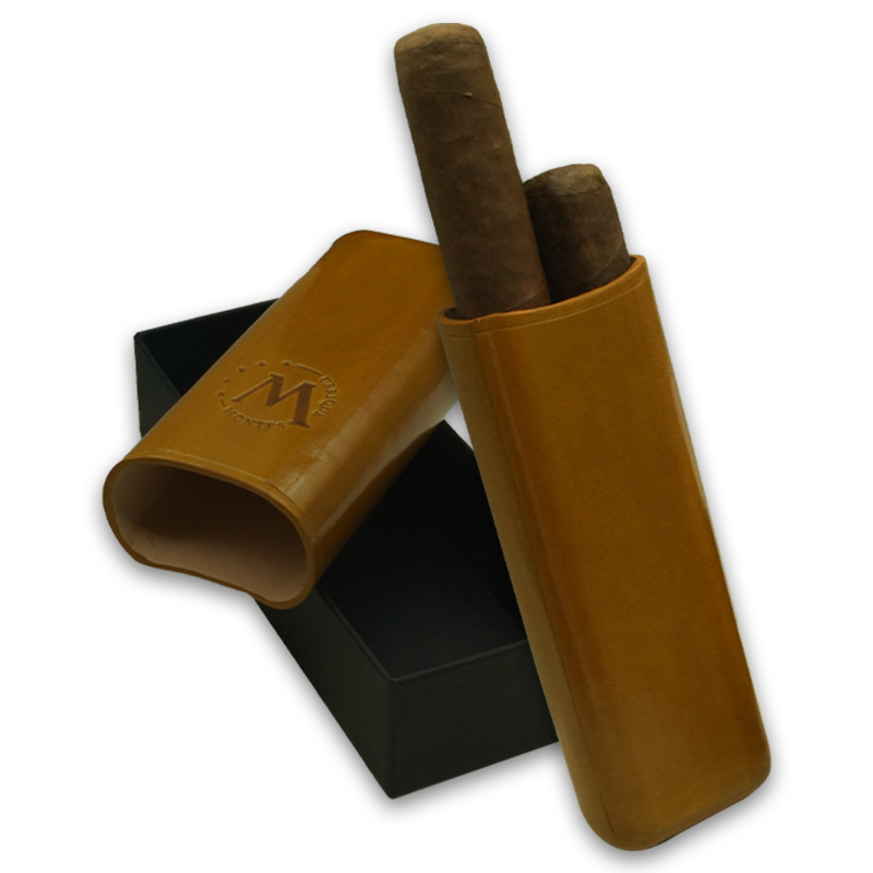 Montes Gerçek Deri El Yapımı 52 Ring Munich İkili Puro Kılıfı