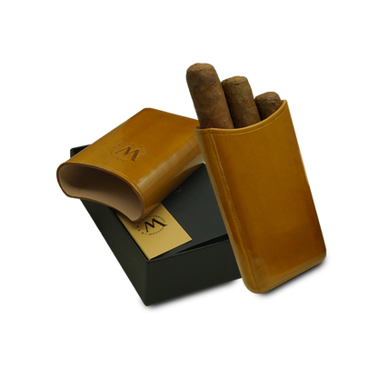 Montes Gerçek Deri El Yapımı 52 Ring Munich Üçlü Puro Kılıfı