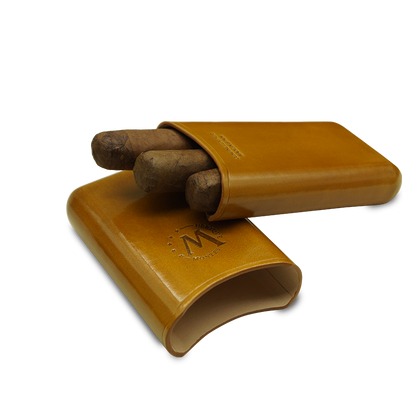 Montes Gerçek Deri El Yapımı 52 Ring Munich Üçlü Puro Kılıfı