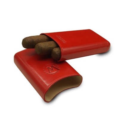 Montes Gerçek Deri El Yapımı 52 Ring Paris Üçlü Puro Kılıfı