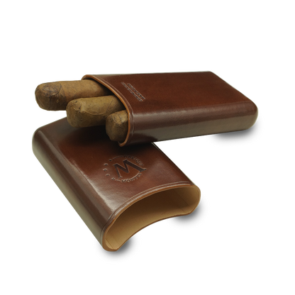 Montes Gerçek Deri El Yapımı 52 Ring Roma Üçlü Puro Kılıfı