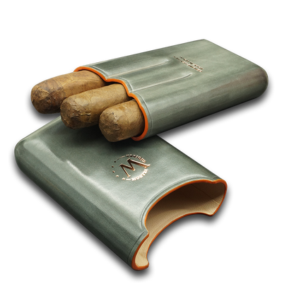 Montes Gerçek Deri El Yapımı 52 Ring Shadow Üçlü Puro Kılıfı