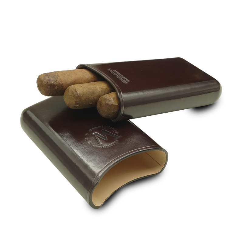 Montes Gerçek Deri El Yapımı 52 Ring Viena Üçlü Puro Kılıfı