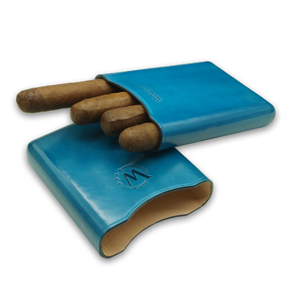 Montes Gerçek Deri El Yapımı 55 Ring Atenas Dörtlü Puro Kılıfı