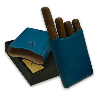 Montes Gerçek Deri El Yapımı 55 Ring Atenas Dörtlü Puro Kılıfı