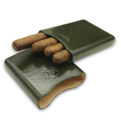 Montes Gerçek Deri El Yapımı 55 Ring Jaen Dörtlü Puro Kılıfı