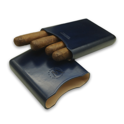 Montes Gerçek Deri El Yapımı 55 Ring Milan Dörtlü Puro Kılıfı