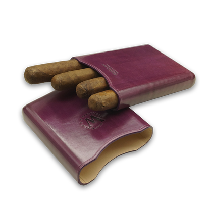 Montes Gerçek Deri El Yapımı 55 Ring Varsovia Dörtlü Puro Kılıfı