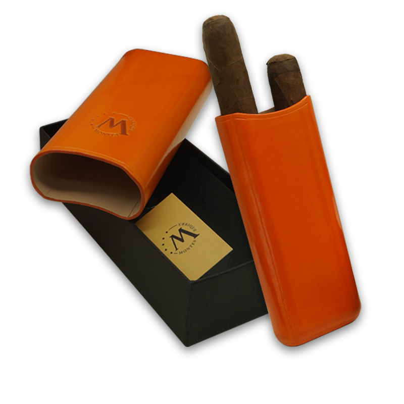 Montes Gerçek Deri El Yapımı 65 Ring Amsterdam İkili Puro Kılıfı