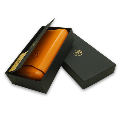 Montes Gerçek Deri El Yapımı 65 Ring Amsterdam Üçlü Puro Kılıfı