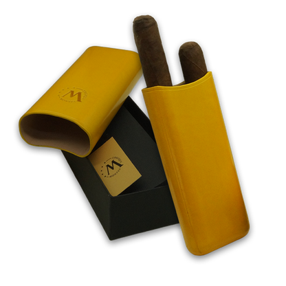 Montes Gerçek Deri El Yapımı 65 Ring Bali İkili Puro Kılıfı