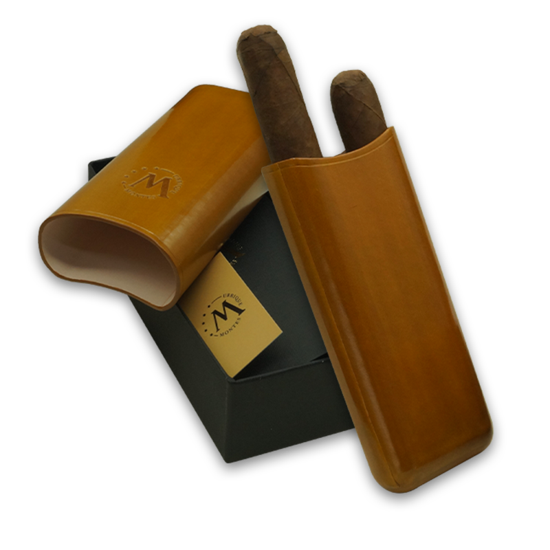 Montes Gerçek Deri El Yapımı 65 Ring Munich İkili Puro Kılıfı