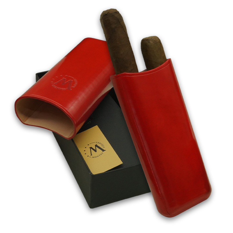 Montes Gerçek Deri El Yapımı 65 Ring Paris İkili Puro Kılıfı