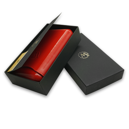 Montes Gerçek Deri El Yapımı 65 Ring Paris Üçlü Puro Kılıfı