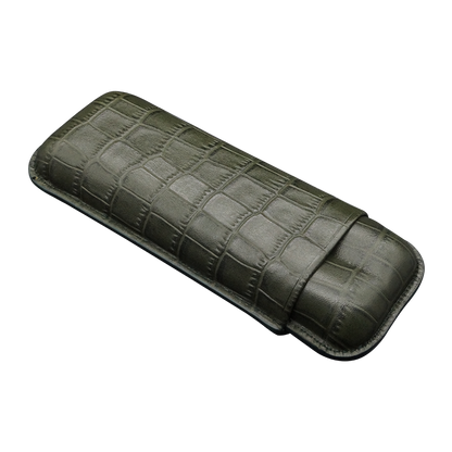 Montes Gerçek Deri El Yapımı 60 Ring Krokodil Bosque İkili Puro Kılıfı