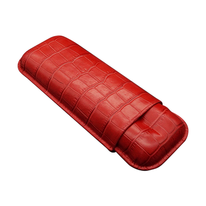 Montes Gerçek Deri El Yapımı 60 Ring Krokodil Fuego İkili Puro Kılıfı