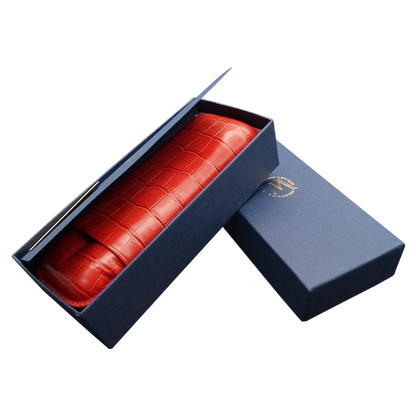 Montes Gerçek Deri El Yapımı 60 Ring Krokodil Fuego İkili Puro Kılıfı