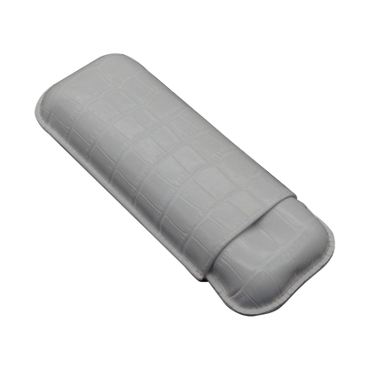 Montes Gerçek Deri El Yapımı 60 Ring Krokodil Nieve İkili Puro Kılıfı