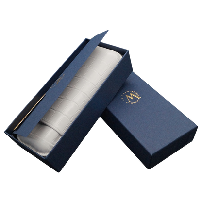 Montes Gerçek Deri El Yapımı 60 Ring Krokodil Nieve İkili Puro Kılıfı