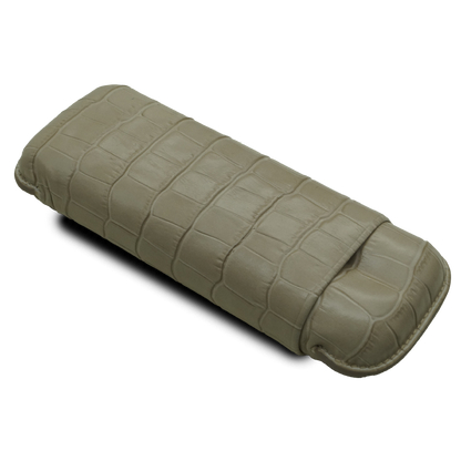 Montes Gerçek Deri El Yapımı 60 Ring Krokodil Piedra İkili Puro Kılıfı