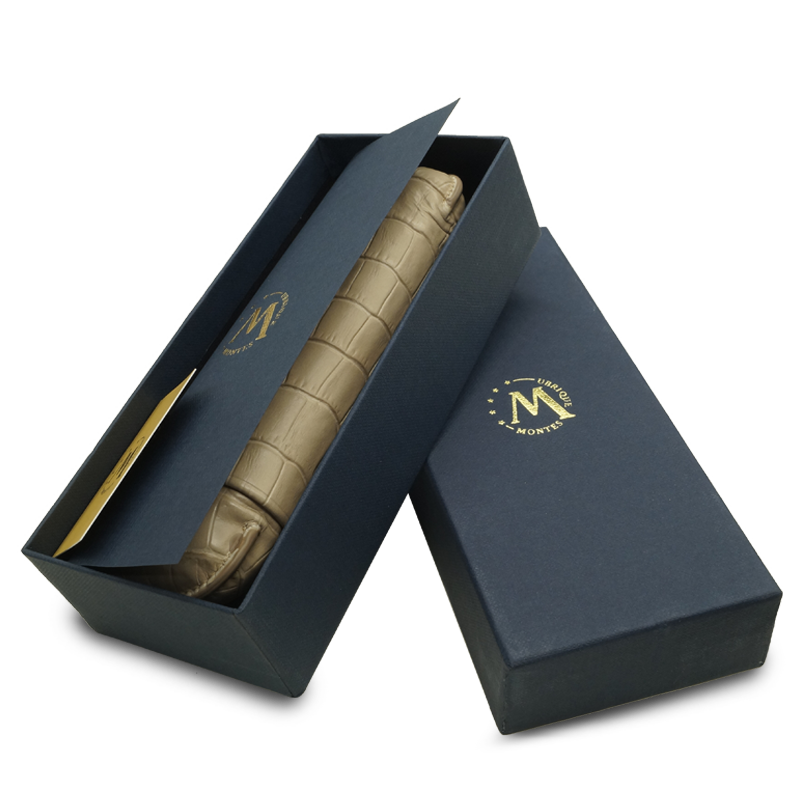 Montes Gerçek Deri El Yapımı 60 Ring Krokodil Piedra İkili Puro Kılıfı