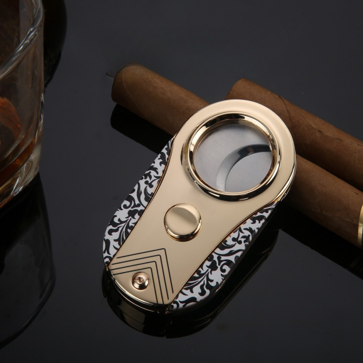 QC-3 Altın Beyaz Puro Kesici