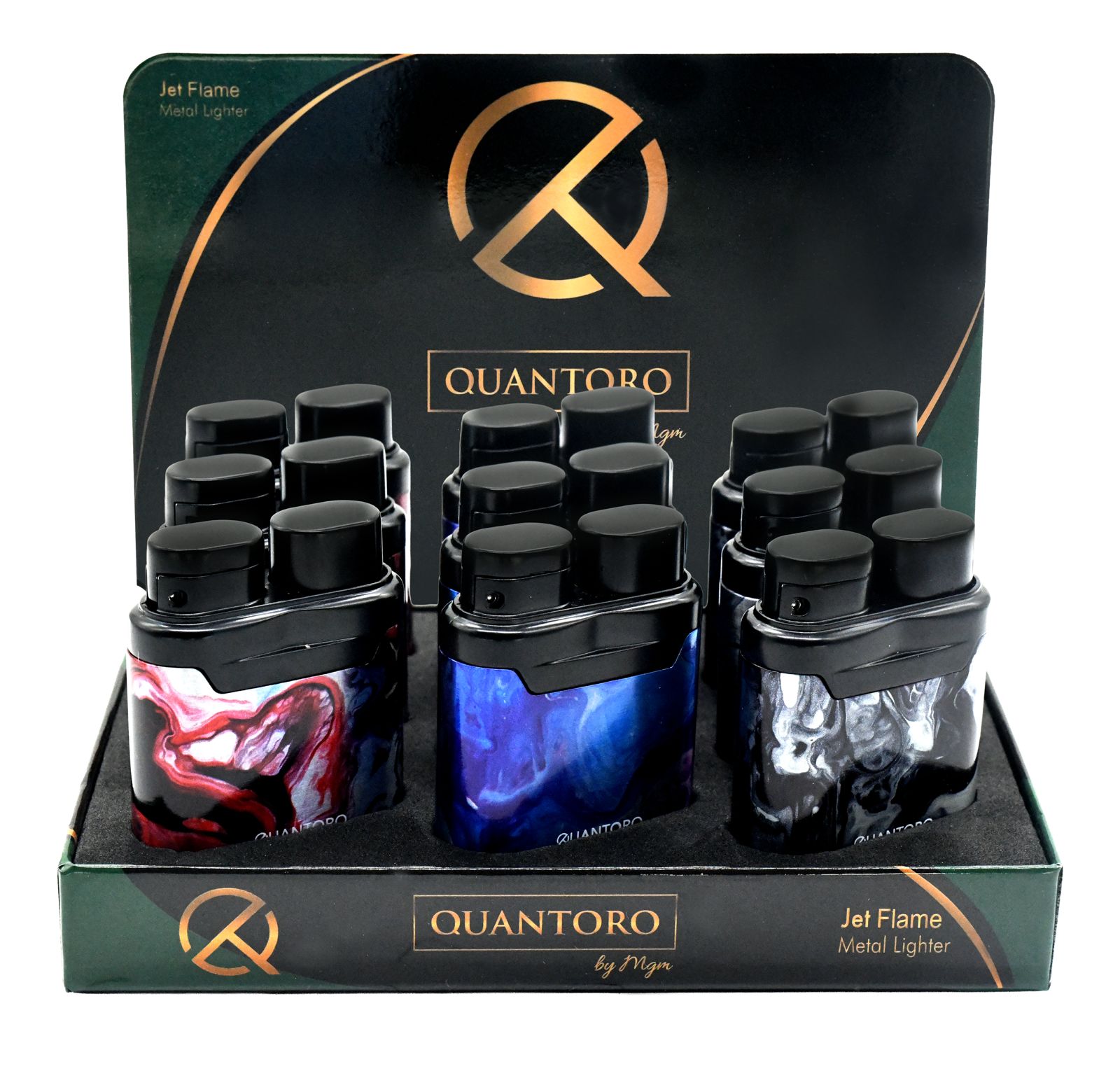 Quantoro MGM04-21 9'lu Marble Serisi Tek Torch Jet Alev Çakmak