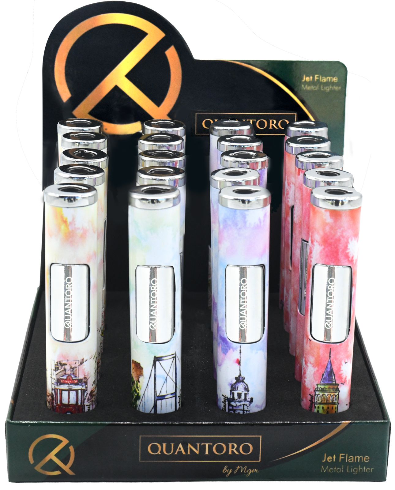 Quantoro MGM05-66 20'li İstanbul Jet Alev Kalem Çakmak