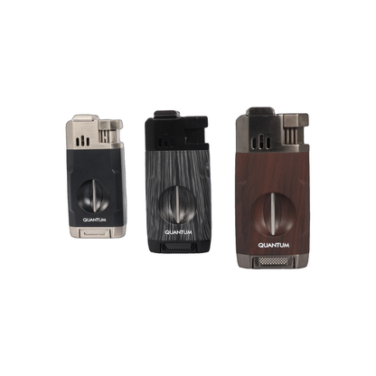 MGM-15 Black Wood Çift Torch Jet Alev V-Cut Çakmak