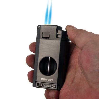 MGM-27 E-Black Çift Torch Jet Alev V-Cut Çakmak