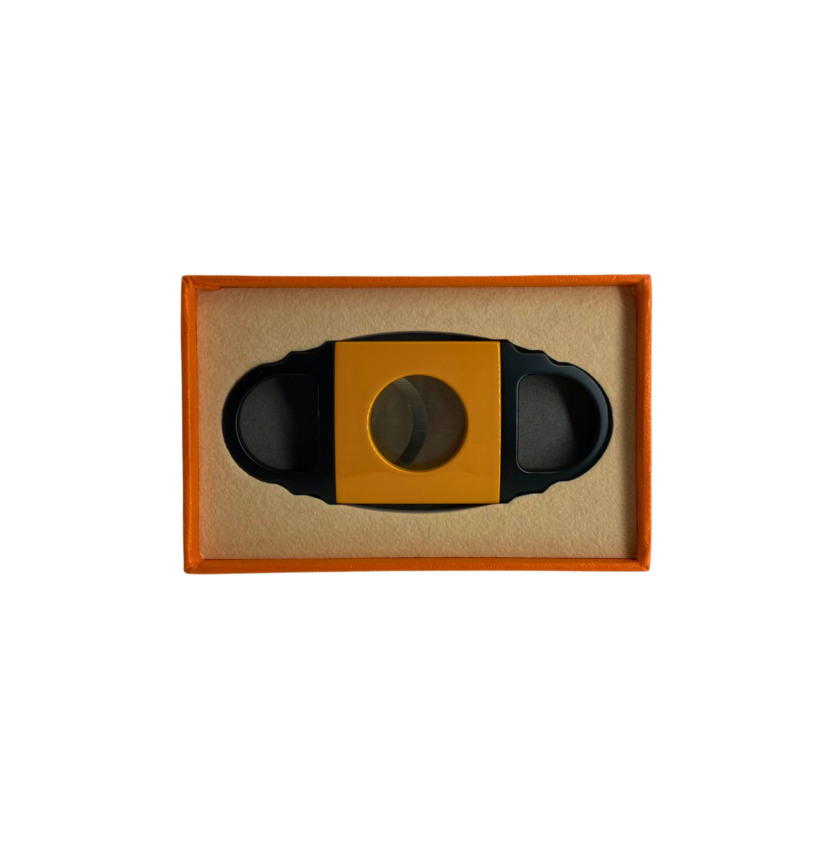 QNN Deri Kılıflı Sarı Puro Kesici